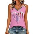 thumbnail image 5 of Women's 250th Anniversary USA V Neck Short Sleeve T Shirt, Casual Retro Letter Print Top with Patriotic Graphic, Lightweight Soft Tee for Independence Day Everyday Wear Pink S, 5 of 5