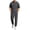 Gray, variant on gbyLJF Men's 2 Piece Outfit Textured Collared Shirt and Jogger Pants Set Casual Short Sleeve Tracksuit with Pockets