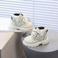 thumbnail image 7 of Busydd Girls Ankle Boots Solid Color Lace up Booties Casual Closed Toe Chunky Sole Girls Shoes 27, 7 of 7