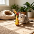 thumbnail image 5 of Wooden Cat Toy — Cat-Free Self-Righting Wobble Tumbler, Silent Interactive Self-Play for Indoor Cats, No Batteries Required Yellow, Feathered, 5 of 6