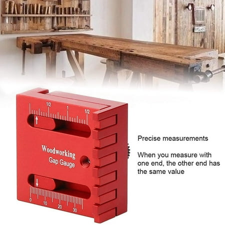 

Woodworking Gaps Gauge Tenon Measuring Tool Depth Measuring Ruler Aluminum