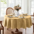 thumbnail image 2 of Elrene Home Fashions Caiden Elegance Damask Tablecloth, Gold, 60" x 84" Oval, 2 of 4