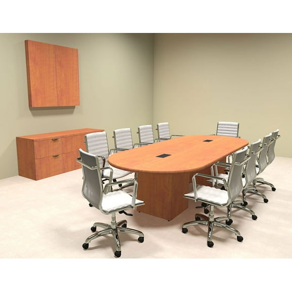 Modern Racetrack Cube Leg 10' Feet Conference Table, #OF-CON-CQ5