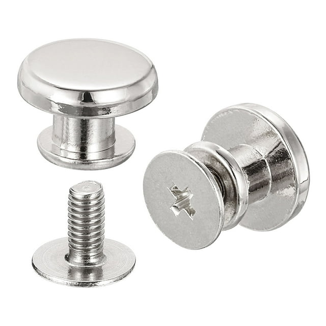 Unique Bargains Flat Studs Rivet 20 Pack 10x6.5mm Screw Back Rivets, Silver Tone