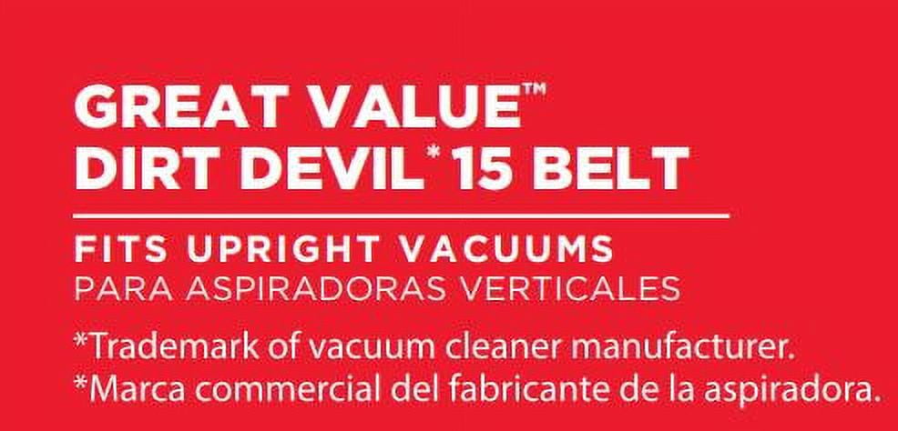 Great Value Replacement Vacuum Belts, For Dirt Devil 15, Bissell 3130, GE CBU6, and Black & Decker Air Swivel, 2 Count