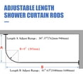 thumbnail image 2 of Corner Shower Curtain Rod, L Shaped Shower Curtain Rod, Adhesive Shower Curtain Rod, Size 60"x30", Black Color, Stainless Steel 304, No Drill L Shape Shower Curtain Rod for Bathtub, 2 of 10