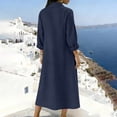 thumbnail image 6 of BUIGTTKLOP Cotton Linen Summer Dresses for Women 3/4 Sleeve Maxi Dresses Casual V Neck A Line Flowy Long Dresses Beach Vacation Clothes, 6 of 6