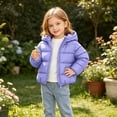 thumbnail image 5 of Girls Kids Puffer Quilted Jacket Zip Up Winter Warm Outerwear for Girls 12M-7Y Kids Lightweight Puffer Jacket Down Coats Hooded Outwear, 5 of 9
