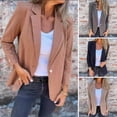 thumbnail image 2 of Women Suit Coat Lapel Long Sleeve Single-Breasted Suit Jacket Solid Color Loose Fit Casual Business Outwear, 2 of 8