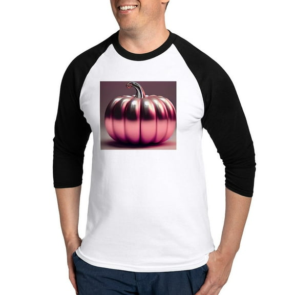 CafePress - Shiny Pink Pumpkin - Cotton Baseball Jersey, 3/4 Raglan Sleeve Shirt
