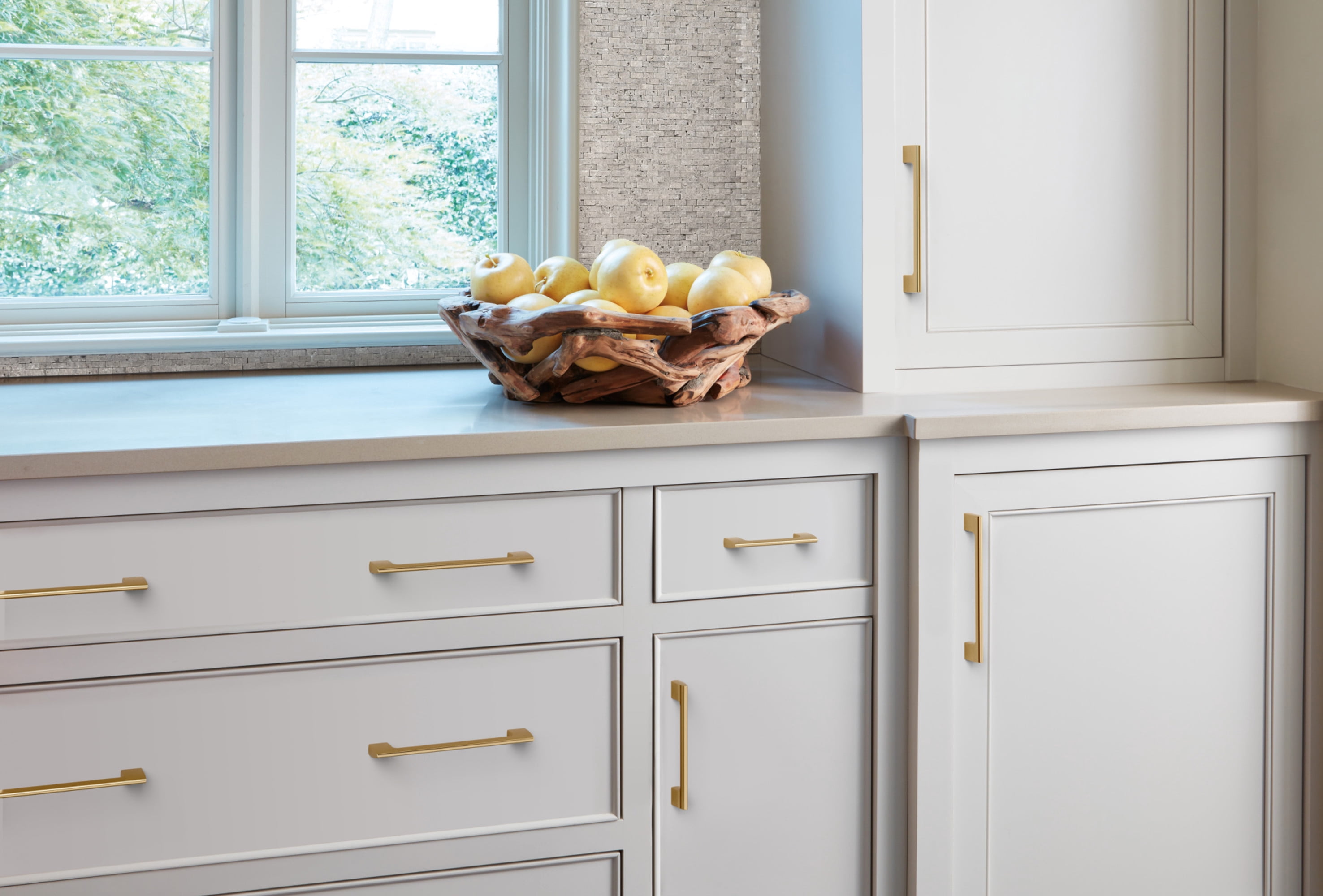 Amerock Riva 5-1/16 in (128 mm) Center-to-Center Satin Nickel Cabinet Pull