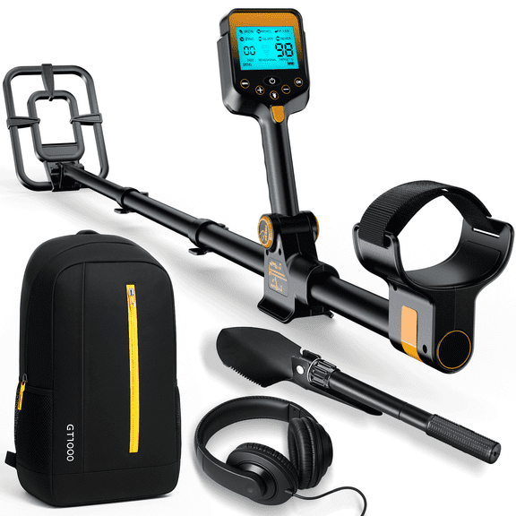 Metal Detector for Adults Waterproof - Adjustable Retractable Foldable Metal Detector Waterproof High Accuracy Gold Detector, Backlit LCD Display,Up to 20 Hours of Extended Runtime, Adjustable Retrac