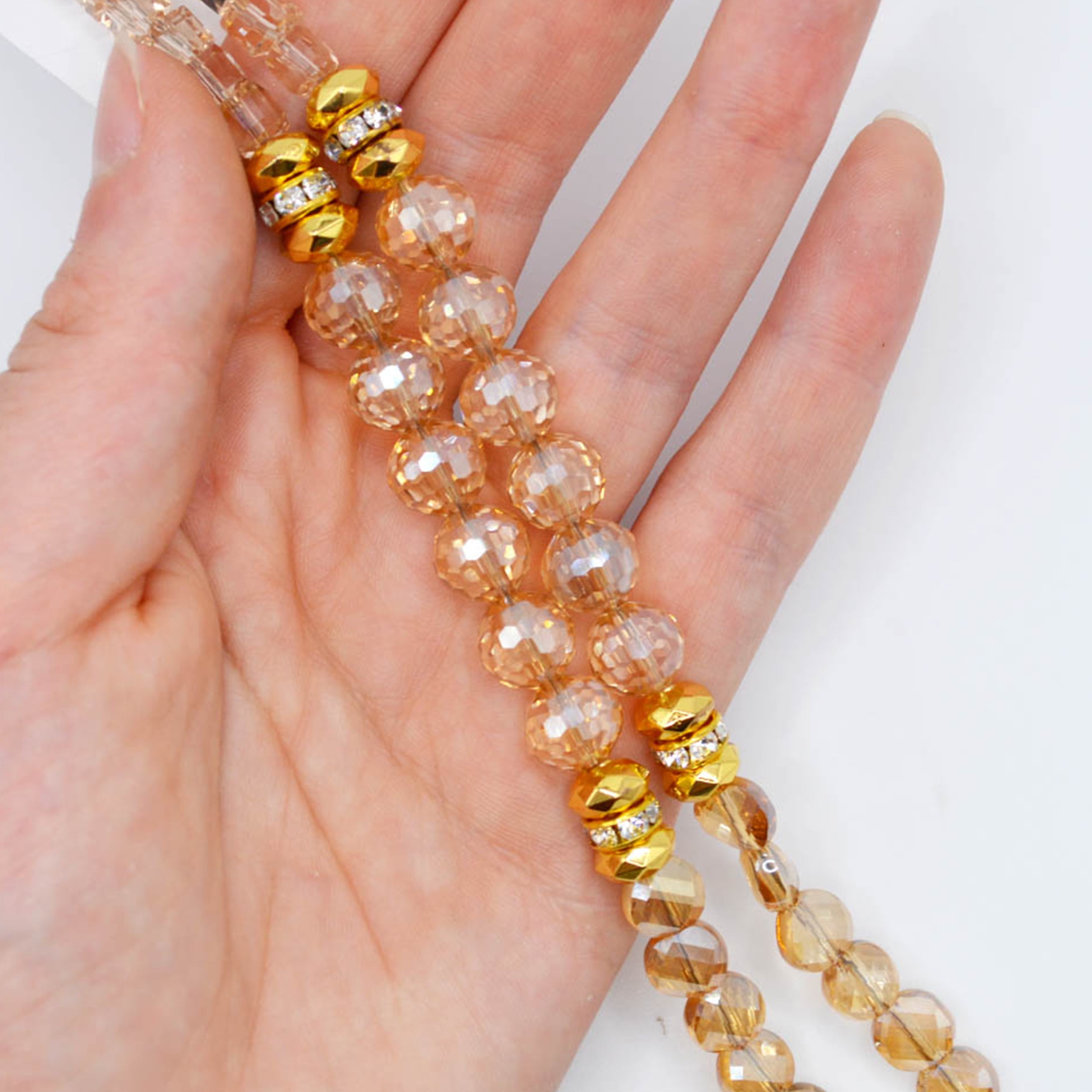 (2 pack) Jesse James Beads Glass Strand Beads Trio – Tan, Unisex, 1 Piece for Adults