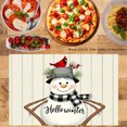 thumbnail image 2 of JOOCAR Hello Winter Snowman with Cardinal Plaid Scarf Linen Table Mats Set of 4 for Home Kitchen Table Decor 12x18 inch, 2 of 5