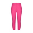thumbnail image 3 of MLQIDK Hot Pink Plus Size Yoga Capri Pants for Women Plus Size Yoga Capri Pants Elastic Waist Knee Length Pedal Pushers Dressy Casual Pedal Pushers with Pockets Hot Pink L, 3 of 6