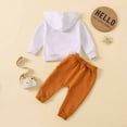 thumbnail image 4 of Odeerbi Toddler Sweatshirt Autumn Winter Girls' Crew Neck Long Sleeve 2024 CasualLetter Print Hooded Sweater Trousers Set White, 4 of 9