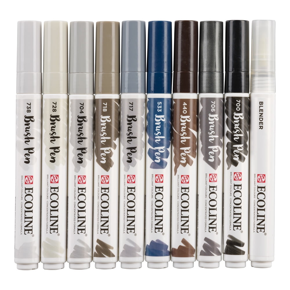 Ecoline Brush Pen Set of 10, Greys Colors (11509805)