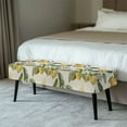 thumbnail image 2 of Whosucclay Lemon Floral Leaf Print Stretch Bench Cover, Universal Bench Slipcover Removable Bench Seat Furniture Protector Rectangular Bench Cushion Cover for Wedding, Hotel, Party, 2 of 7