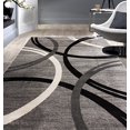 thumbnail image 1 of Rugshop Tapis Moderne à Cercles Ondulés Design 7` 10 Pouces x 10`2 Pouces Gris, 1 of 4
