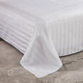 thumbnail image 4 of Maplenight Premium Satin Strip Queen Size Bed Sheets - Soft, Breathable & Modern Design, Machine Washable White, 4 of 5