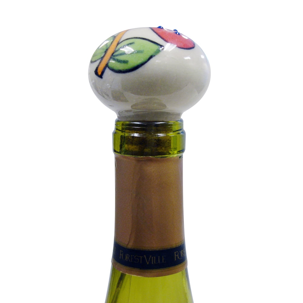 Red Poppy Ceramic Bottle Stopper