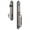 Antique Pewter, variant on Grandeur 841837 Arc Solid Brass Rose Keyed Entry Single Cylinder Full Plate "C" Grip