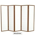 Oriental Furniture 5 ft. Tall Window Pane Shoji Screen - Walnut - 5 ...