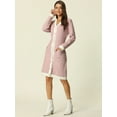 thumbnail image 2 of Women's Fall Contrast Color Long Sleeve Open Front Cardigan Sweater S Dusty Pink, 2 of 6