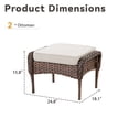 thumbnail image 2 of Arnahaishe Outdoor Ottoman Set of 2, All-Weather Wicker Patio Rattan Seat Foot Rest with Removable Cushions, Beige, 2 of 7