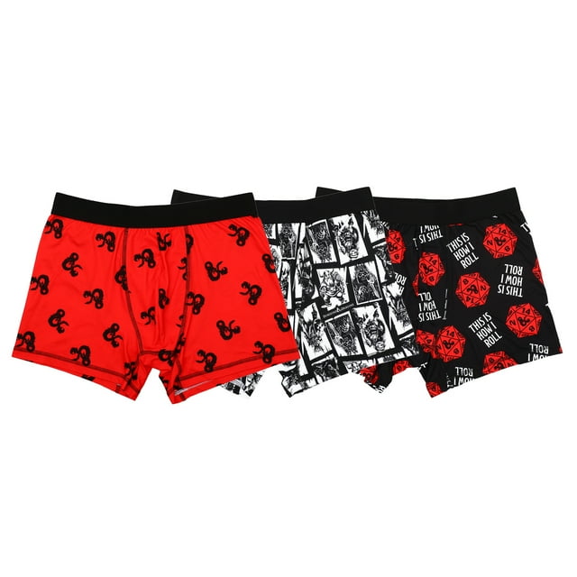 Dungeons & Dragons Logo Characters Dice Boxer Briefs Pack Of 3