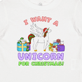 thumbnail image 4 of Inktastic I Want a Unicorn for Christmas with Presents Boys or Girls Baby T-Shirt, 4 of 5