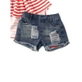 thumbnail image 4 of Toddler Baby Girls 4th of July Striped Halter Tops Denim Shorts Kids USA Flag Independence Day Clothes Set, 4 of 8