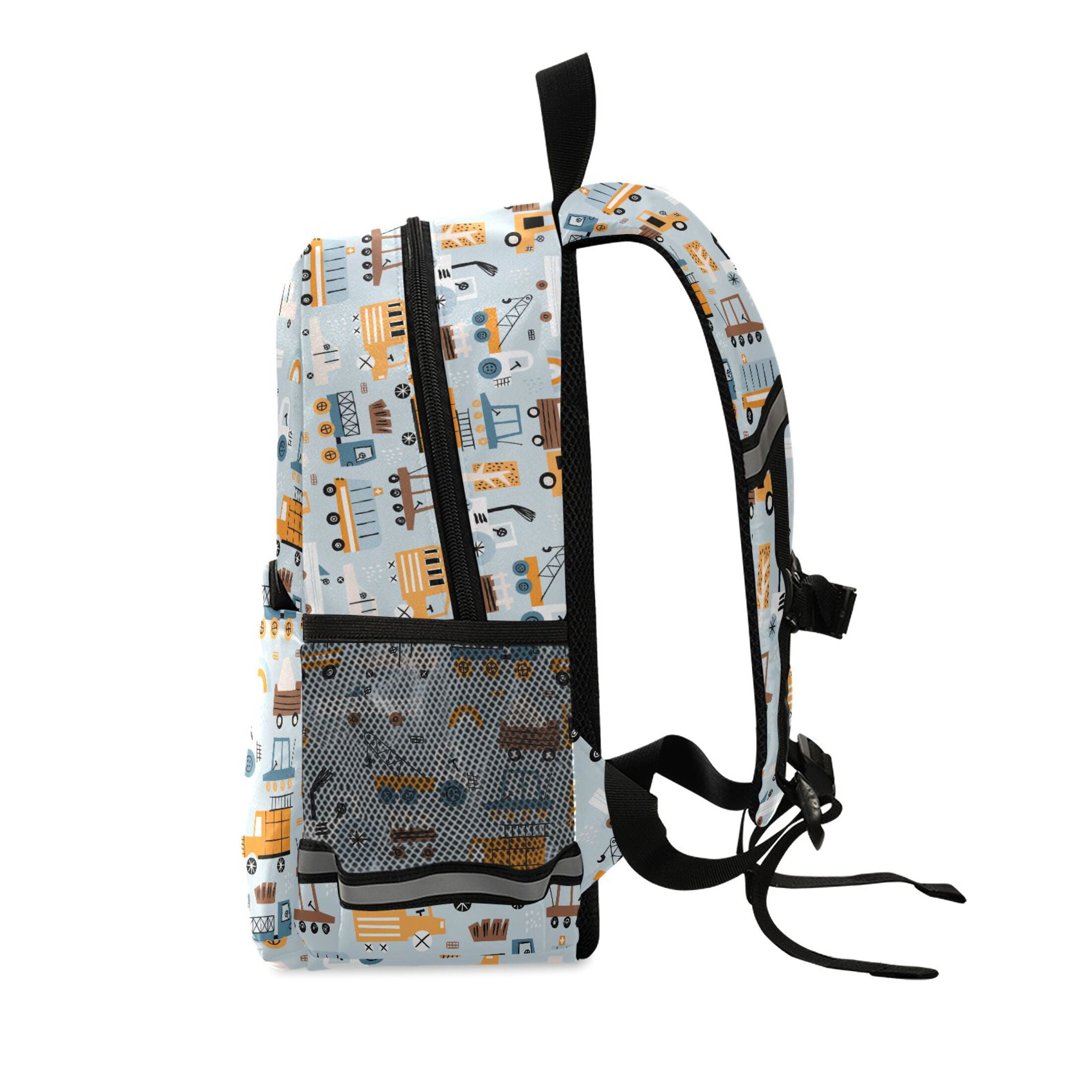 Construction Machines Cars Truck Kids Backpack Toddlers School Bookbag Age 2-6 Children Preschool Bag Boys Girls Kindergarten Daypack