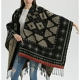 thumbnail image 6 of ZhangBaoLin Women Shawl Wrap Cardigan Poncho Cape Open Front Long Sweater Coat Winter Thick Tassels Blanket, 6 of 7