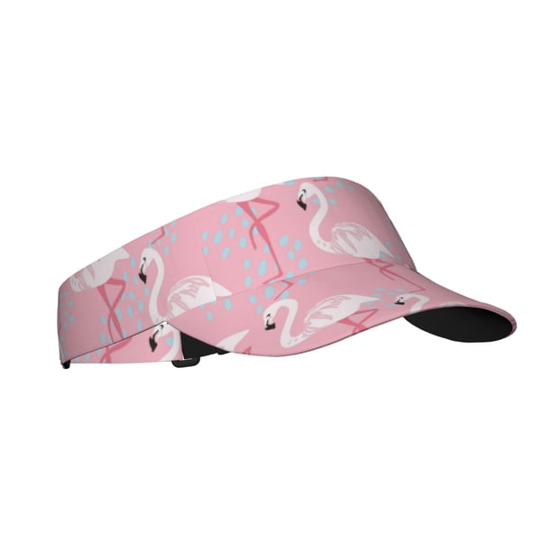 Fotbe Pink Flamingo Visera Deportiva con Diseño, Gorra Abierta Ajustable de Algodón para Mujer y Hombre