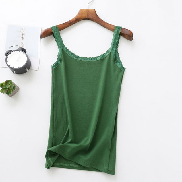 Puntoco Blusas de cuello cuadrado de moda para mujer, blusas casuales sin mangas con cuello redondo, blusas de retazos de encaje para mujer, blusas sin mangas
