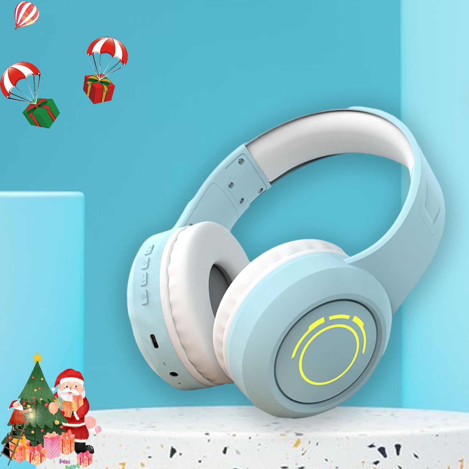 Kids Wireless Active Noise Cancelling Headphones, Bluetooth 5.4, 40H Playtime, Volume Limited 75/85/94dB, Type-C Fast Charging, Mic, Foldable for School/Travel/Airplane,Blue