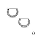thumbnail image 3 of Nipple Rings Clickers Ion Plated 16ga or 14ga with Double Paved Crystals 1 Pair, 3 of 7