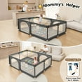 thumbnail image 7 of Baby Playpen, 79x79'' Large Baby Playard, Infant Activity Center with Anti-Slip Base, Gray, 7 of 7