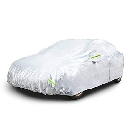 Basics Silver Weatherproof Car Cover - PEVA with Cotton, Sedans up to 180"
