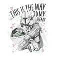 thumbnail image 2 of Junior's Star Wars: The Mandalorian Valentine's Day The Child Way to my Heart  Graphic Tee White Medium, 2 of 3