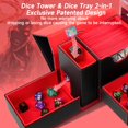 thumbnail image 2 of Caja de cubierta, bandeja de dados y torre 2 en 1 para MTG Commander, color negro y rojo, 2 of 6