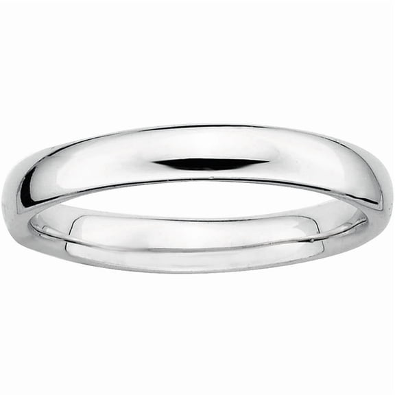Sterling Silver Rhodium Polished Ring