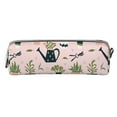 thumbnail image 2 of XMXT Leather Pencil Case, Pink Potted Plants Large Capacity Pencil Pouch for Student Teens Women, 2 of 9