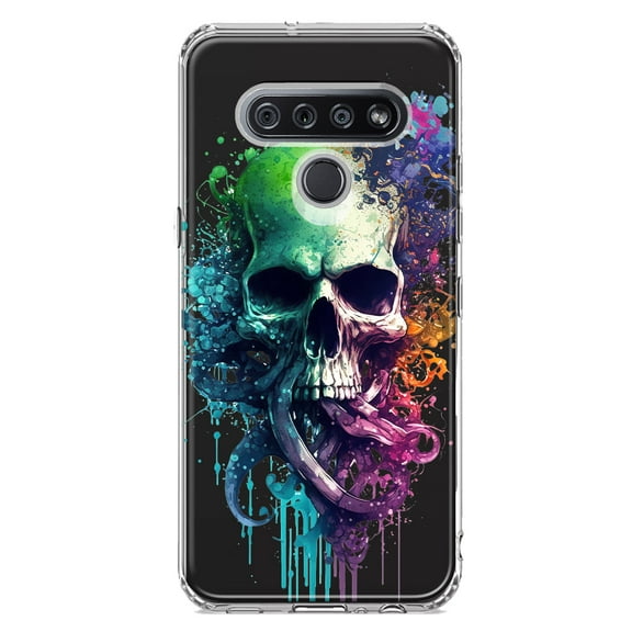 MUNDAZE LG K51 Shockproof Clear Hybrid Protective Phone Case Fantasy Octopus Tentacles Skull Cover