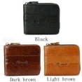 thumbnail image 2 of Men's 100% Cowhide Leather Zipper Wallet RFID Blocking ID Card Holder Coin Purse, 2 of 12