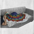 thumbnail image 6 of Rainbow Mandala Soft Flannel Fleece Throw Blanket, Composition of Thriving Exotic Spring Flower in Oriental Mandala Design, Cozy Plush for Indoor and Outdoor Use, 50" x 70", Multicolor, by Ambesonne, 6 of 6