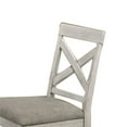 thumbnail image 2 of Wooden Counter Chair with X Shaped Backrest with Padded Seat,White and Gray, 2 of 5