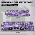 thumbnail image 2 of Purple Abstract Kitchen Mats for Floor Set of 2, Floor Mat Carpet Runner Area Rug Washable, Purple Home Kitchen Decor and Accessories Stuff, 17x30 and 17x47 Inch, 2 of 6