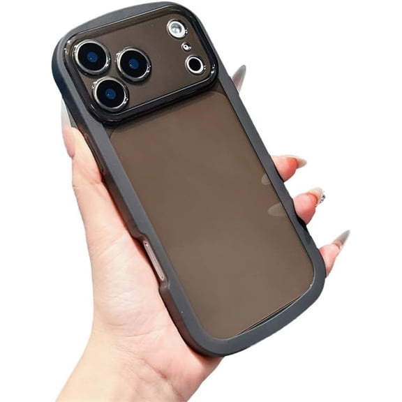 Oval Shape Camera Protection Phone Case for iPhone (Black,for iPhone 17 Air)